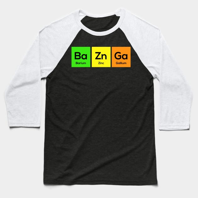 BaZnGa Periodic Table Chemistry Baseball T-Shirt by Science Puns